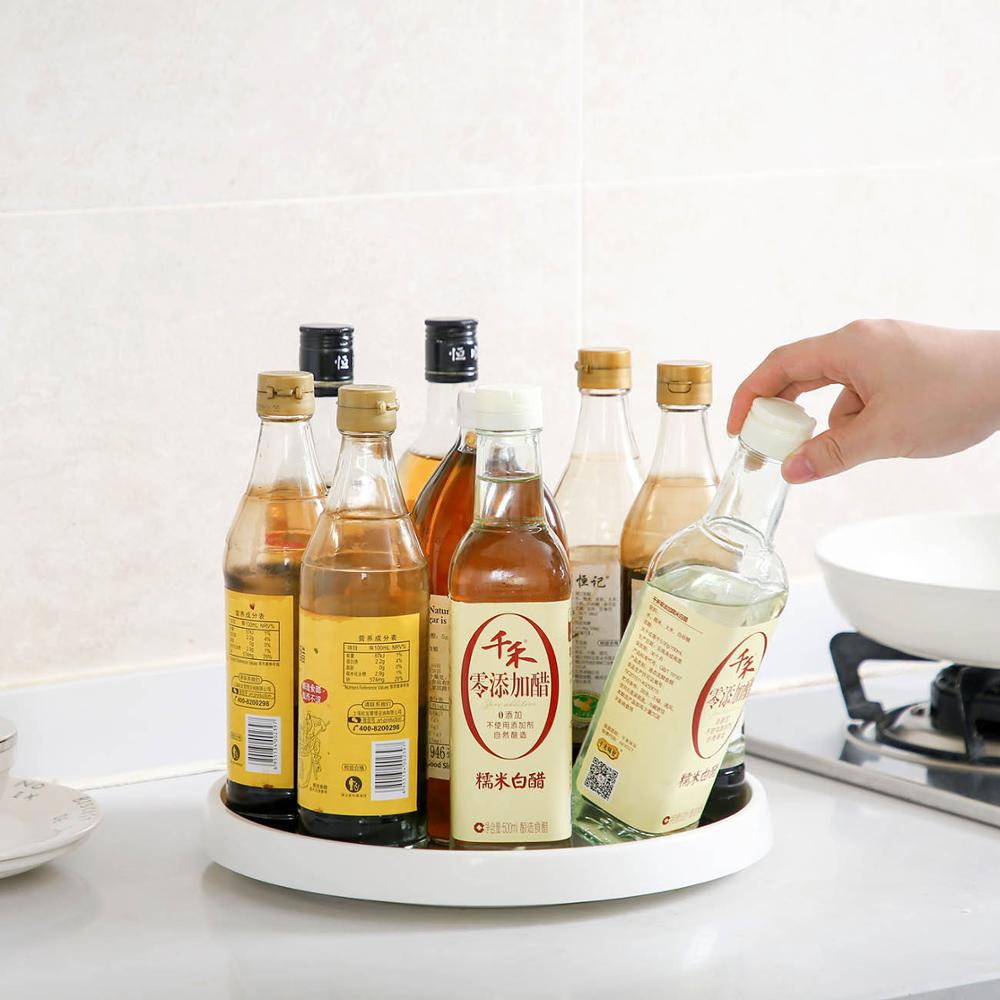Support d'assaisonnement rotatif fournitures de cuisine huile sel sauce vinaigre étagère de rangement assaisonnement support accessoires de stockage de cuisine