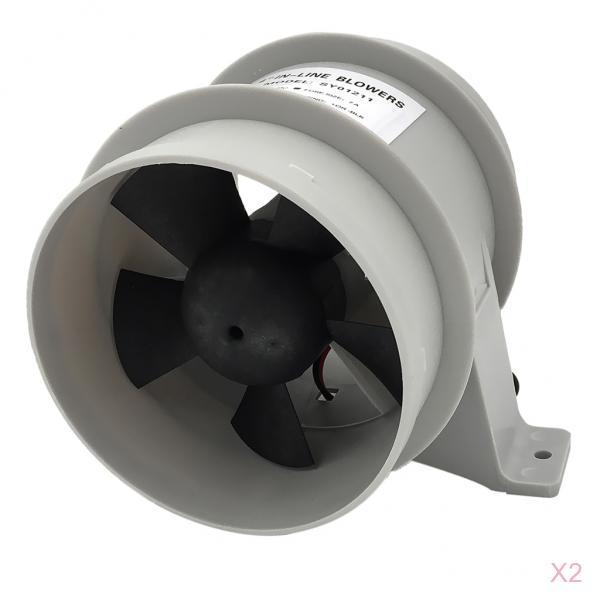 2 stk 4 tommer tavs inline blæser , 12v stille luftstrømsgenererende turbo fan til luftcirkulation i kanaler, ventilationskanaler, vokse telte