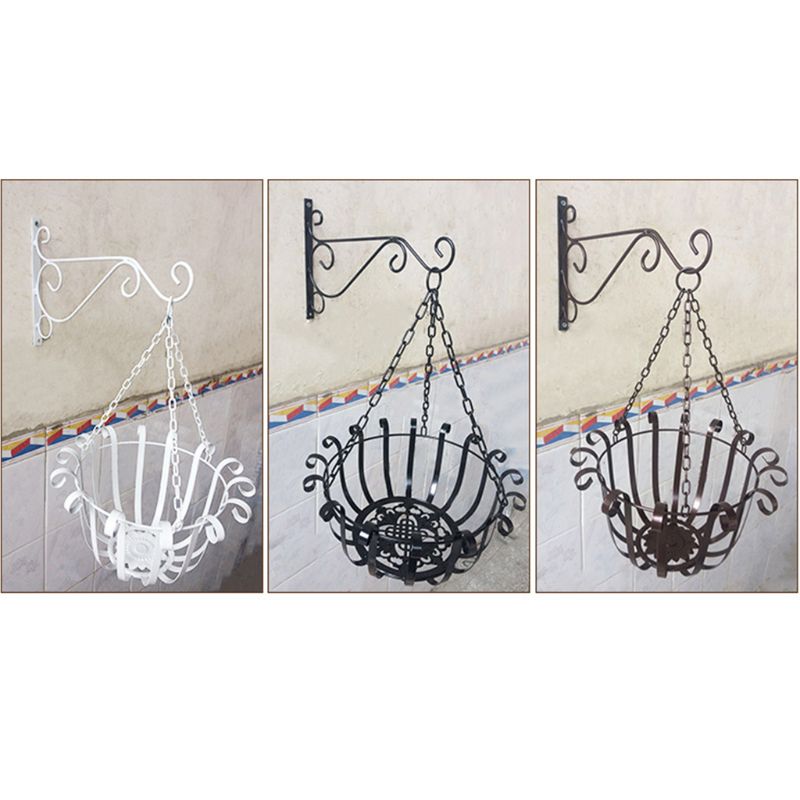 Muur Gemonteerde Haak Bloem Stand Decoratie Muur Opknoping Mand Beugel Eenvoudige Bloempot Houder Draad Bloempot Rack