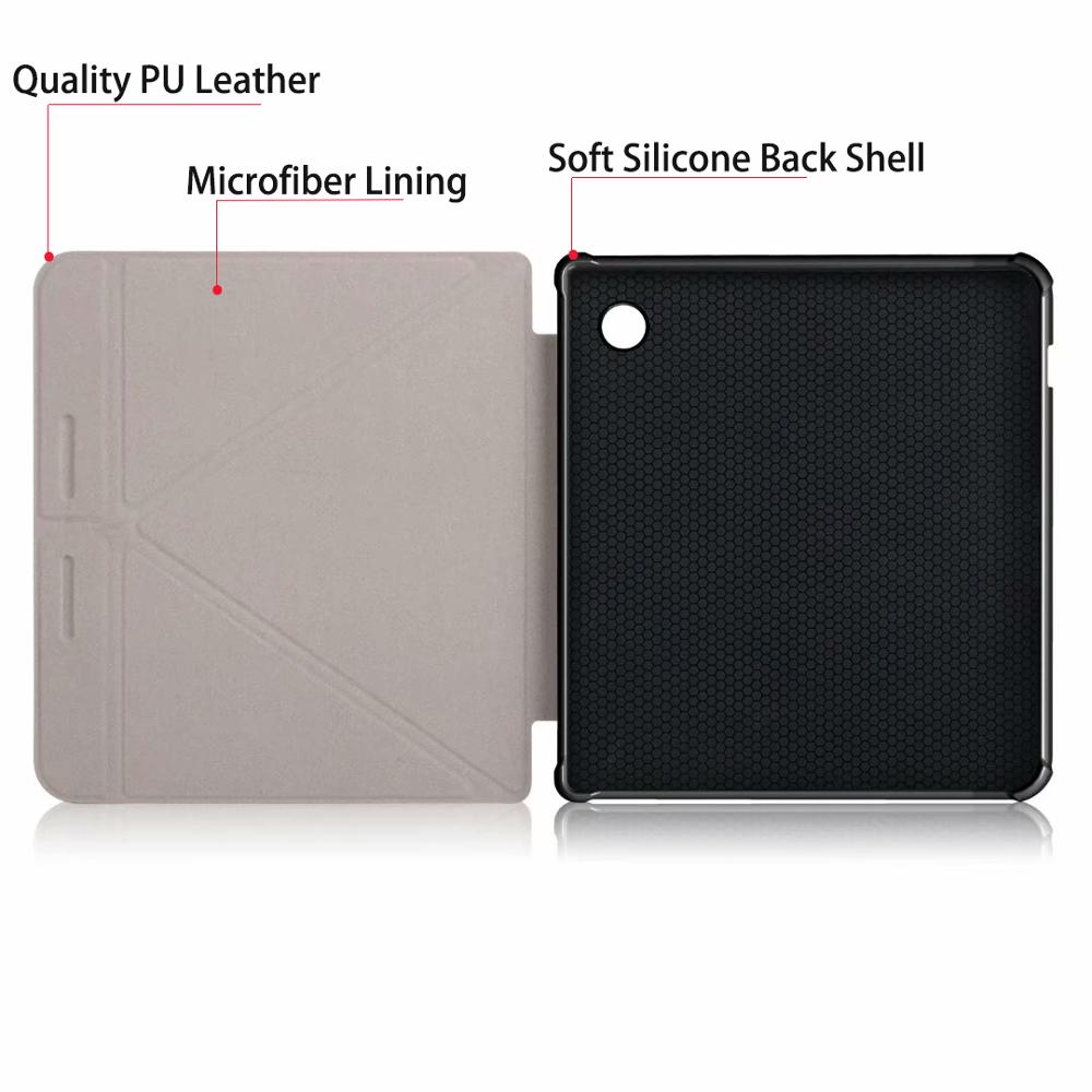 Funda magnética para tableta Kobo Libra H2O, 7 pulgadas, E-book , carcasa con soporte abatible para transformador, de cuero PU, para Kobo Libra H2O