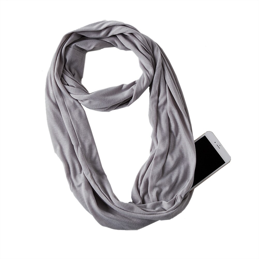 Effen Opslag Outdoor Loop Sjaal Met Ritsvak Flexibele Warm Houden Winddicht Vrouwen Winter Convertible Sjaal Lichtgewicht