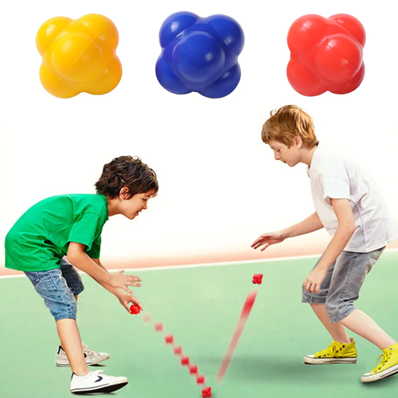 68mm hexagonala reaktionsbollar i silikon, smidighets- och koordinationsboll, reflexövning, fitnessboll, lämplig för barn och vuxna
