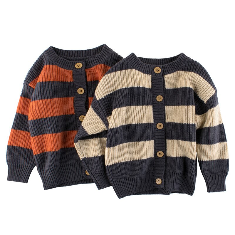 Pull à rayures pour bébé garçon, pull en coton tricoté, décontracté et ample pour enfant en bas âge, vêtements d'automne et d'hiver