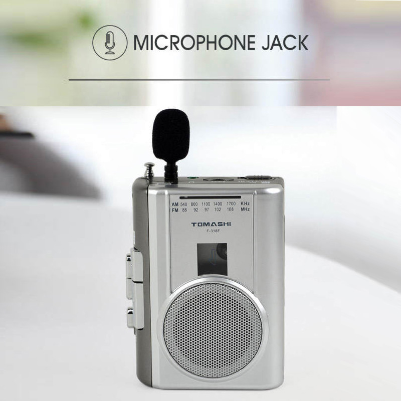 Walkman – lecteur Cassette avec haut-parleur intégré, Microphone, prise casque, pour écouter de la musique, apprendre la langue