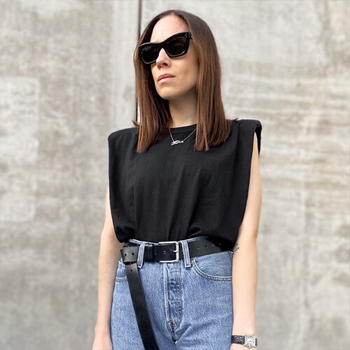 Sommer ærmeløs top kvindelig o-hals hvid kvinder bluse skjorte dame løse solide smarte casual bluser sort bomuld brun: Sort / M