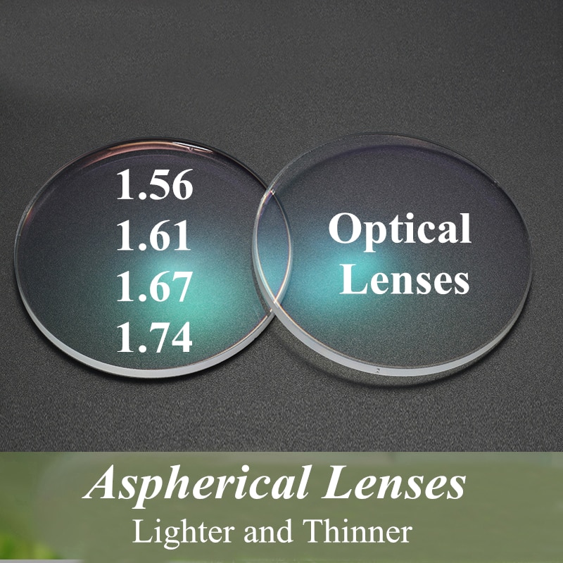 Lentes asféricas con prescripción de índice, lentes ópticas para miopía y hipermetropía, superresistentes, delgadas, de visión única, 1,56, 1,61, 1,67 y 1,74
