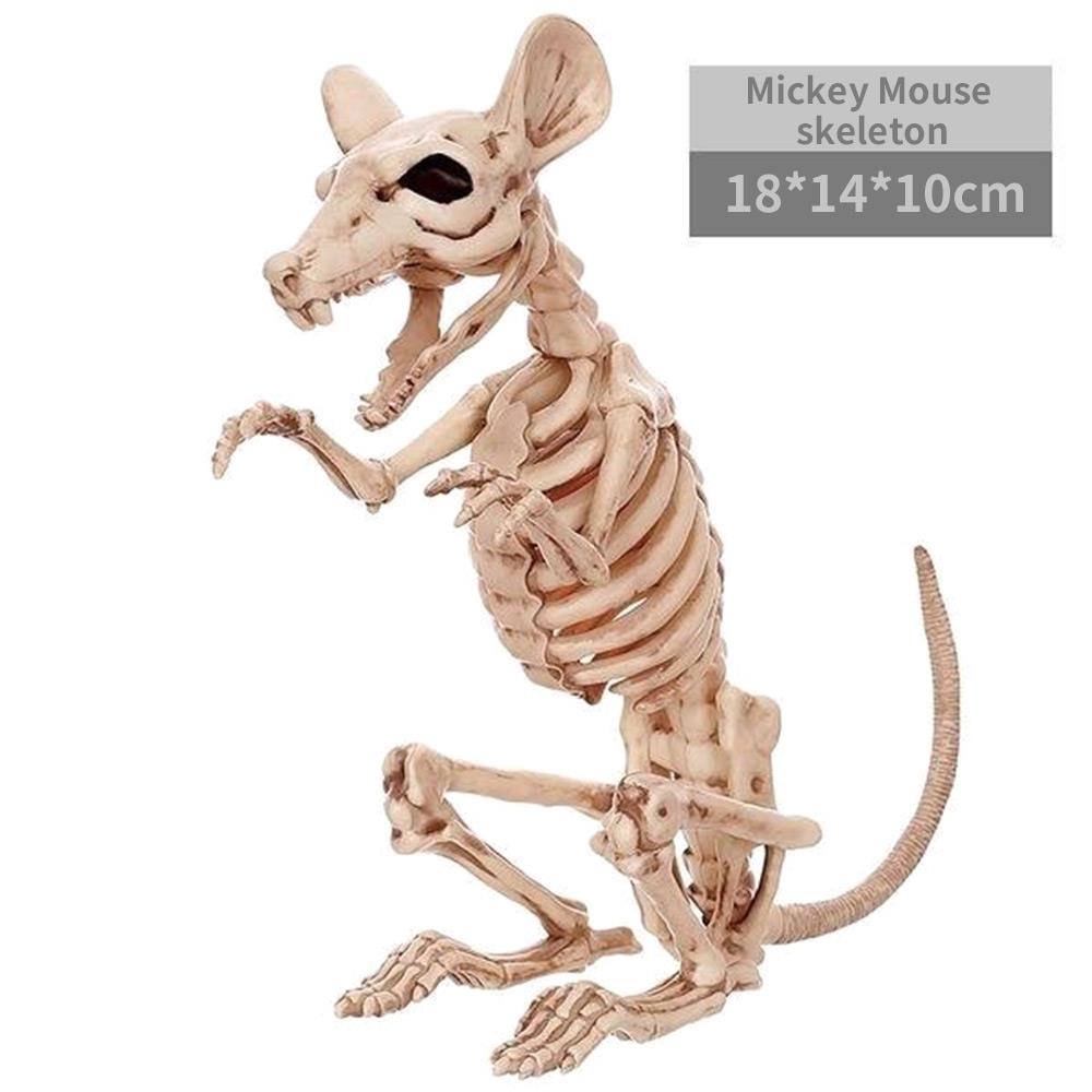 Esqueleto de escorpión movible para Halloween, esqueleto de Animal movible, mesa para ratón de murciélago de plástico, decoración de , juguetes de araña