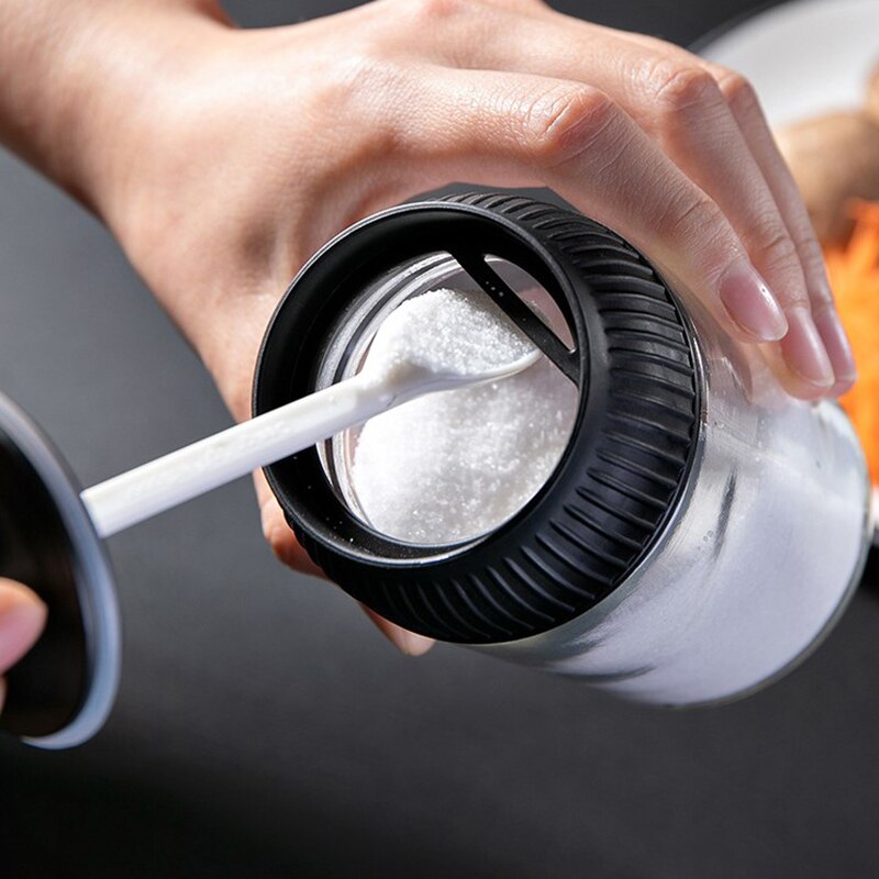 250ml kryddflaskor glas kryddförvaringsbehållare kryddor med sked