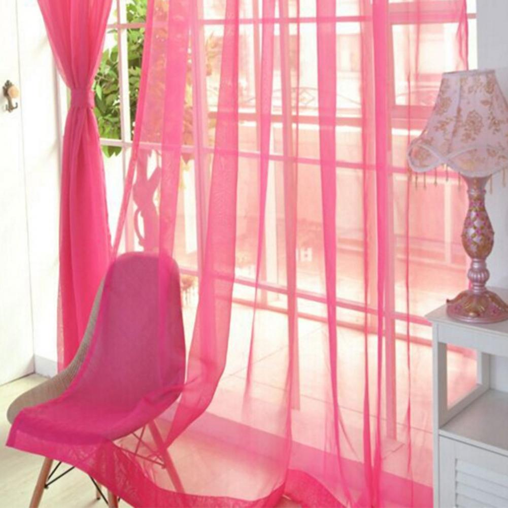 Sheer Curtain Eye-catching Window Drape Smooth Surface Washable Useful Practical Material Tulle Curtain