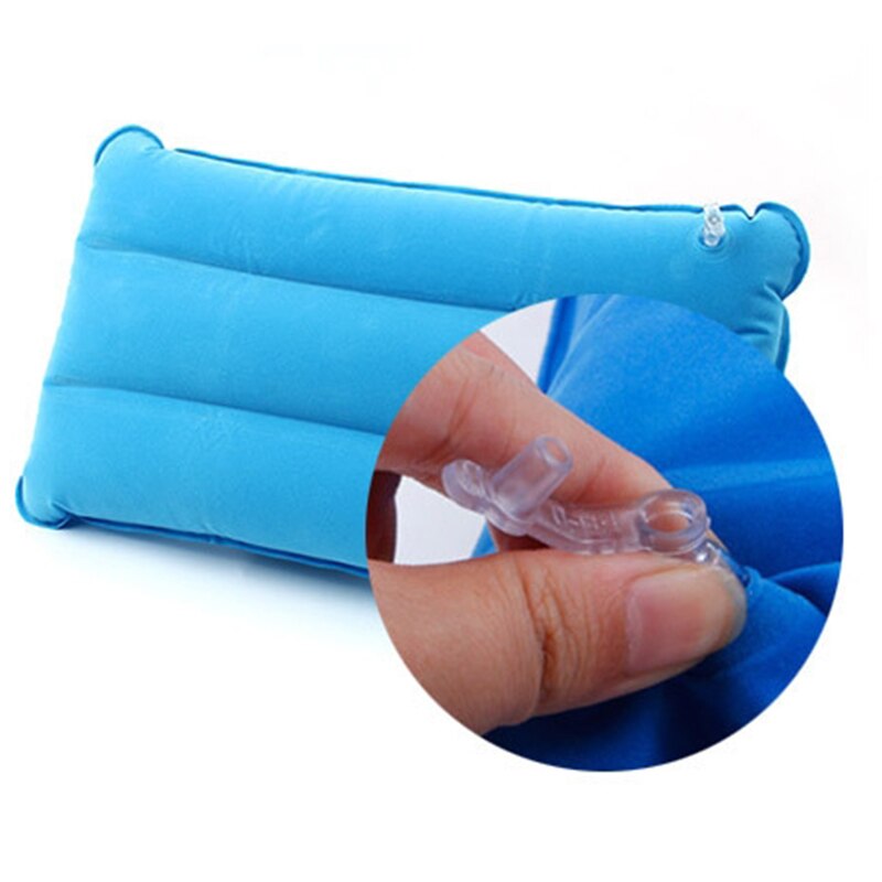 1PC Head Rest Bed Sleep Portable Inflatable Pillow Travel Air Cushion Double Sided Flocking Cushion Camp Beach Car Plane Hotel