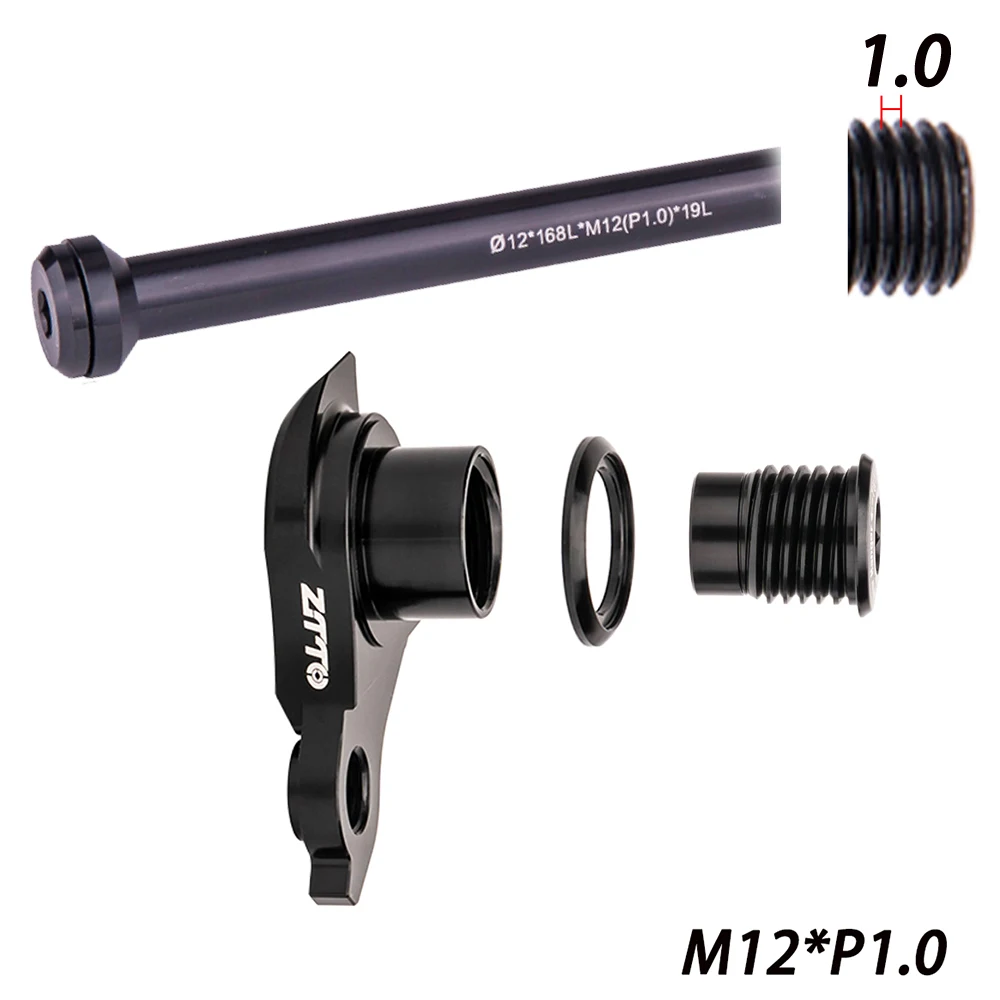ZTTO M12x P1.0 MTB suspensión de cambio de bicicleta eléctrica CNC bicicleta a través del eje marco gancho trasero para marco UDH Microhift BoxTRP desviador