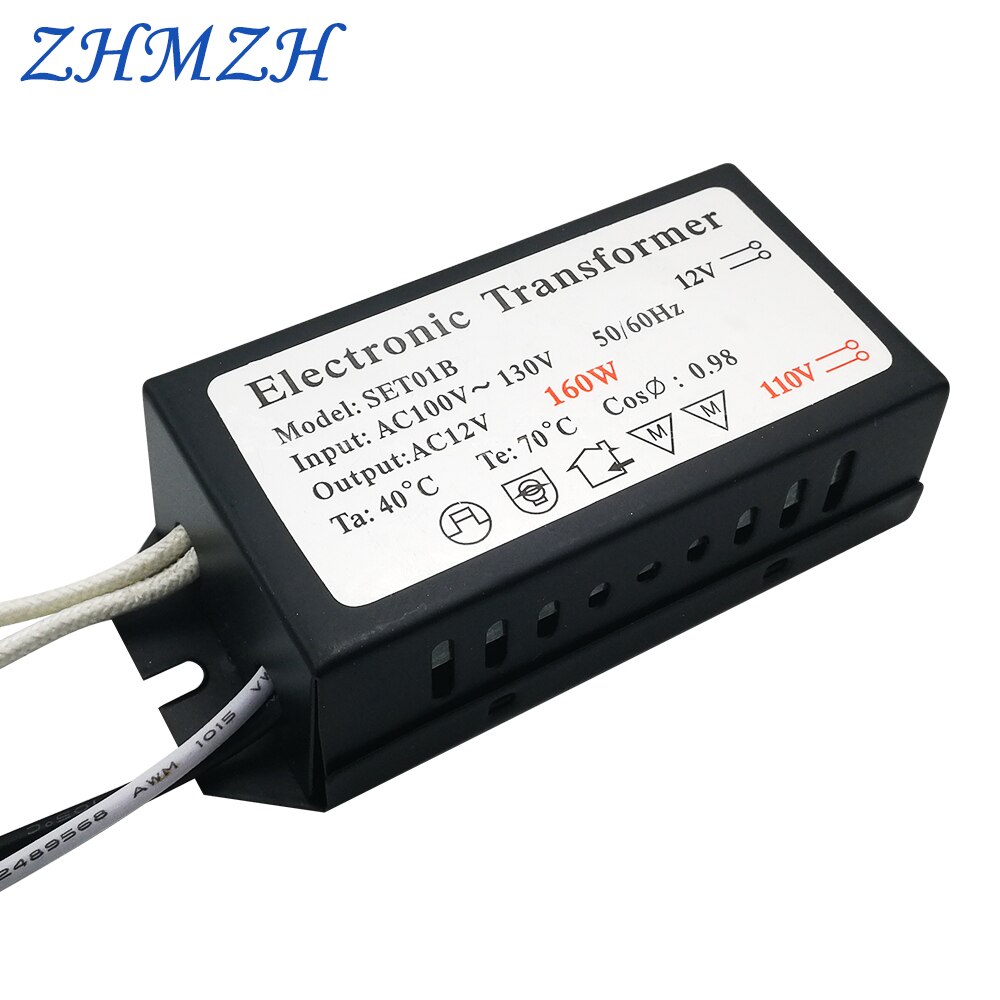 110v elektronisk transformator 60w 120w 160w ac110v-130v til  ac 12v strømforsyning til  g4 halogenkrystalllampe perler kvarts lysekrone