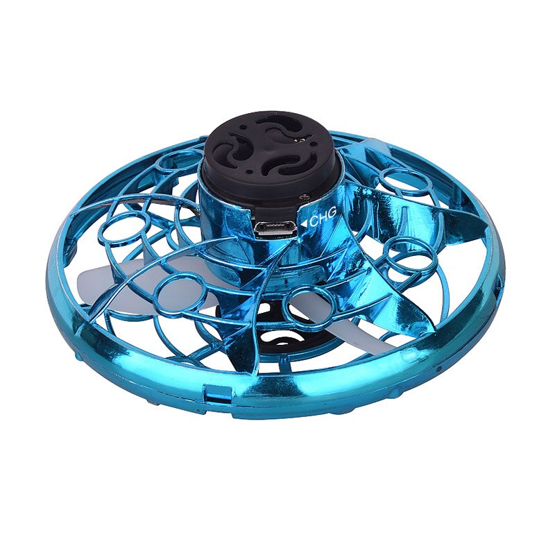 Mini Swivel flying gyro Flying Hand Operated Induction Aircraft Quadrocopter Flying Fingertip Gyroscope Dron UFO Toys Christmas: Blue