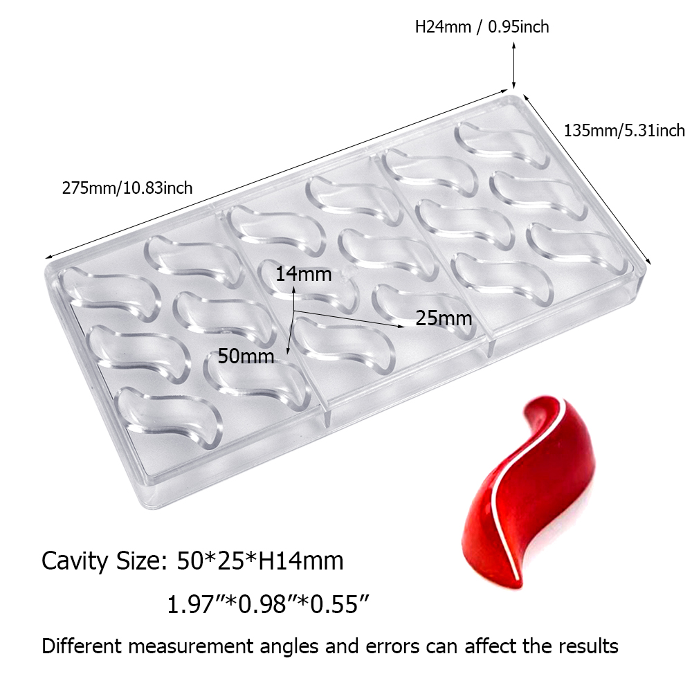 3D Polycarbonate Chocolate Molds Tray Forms For Baking Chocolate Bar Cake Thick Mould Pastry Tools for Bakery Mold