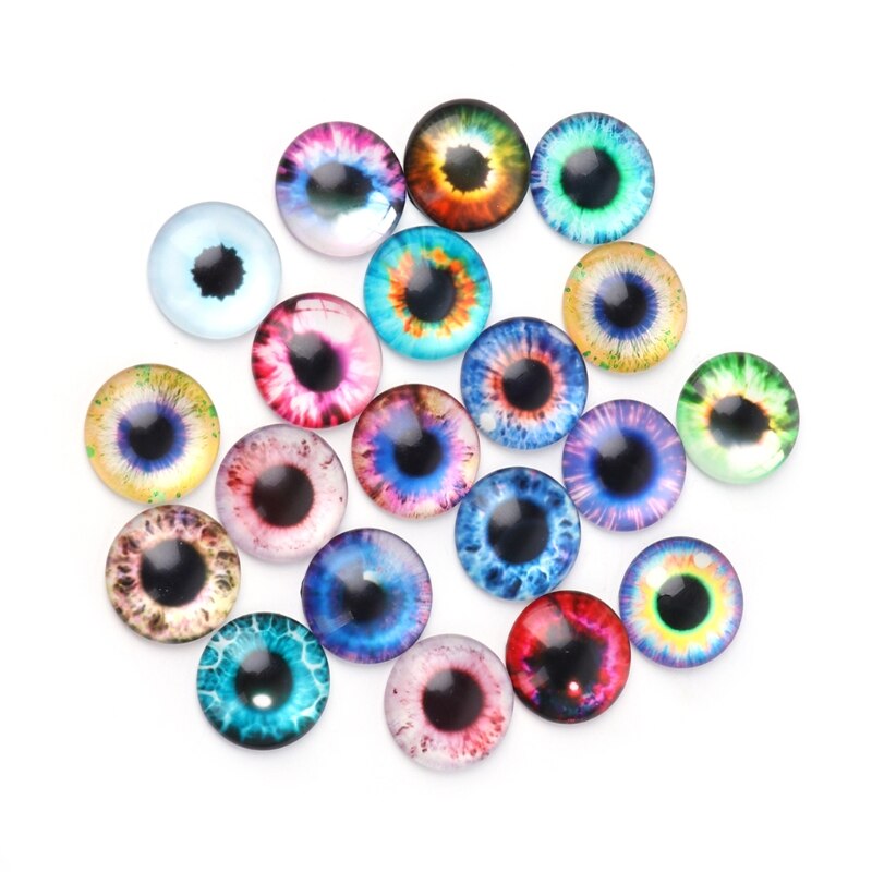 10/16/20mm l9cd de 20 yeux de poupée en verre, accessoires de bijoux artisanaux pour bricolage