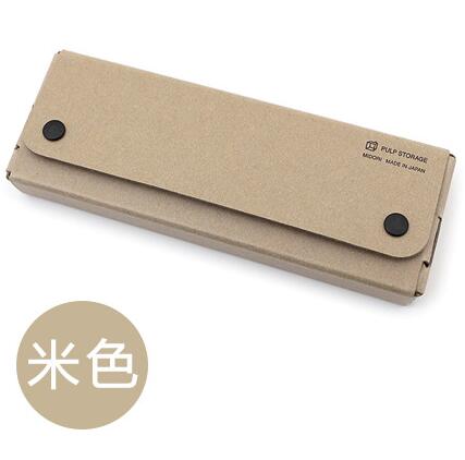 Original Midori, estuche de bolígrafo, cartuchera de papel reciclado, Japón: Beige