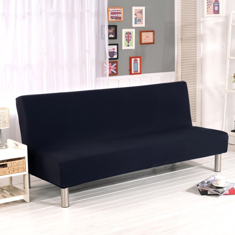All-inclusive Sofa Cover without Armrest Folding Stretch Sofa Bed Covers For Living Room Universal Elastic Couch Cover 160-190cm: Black