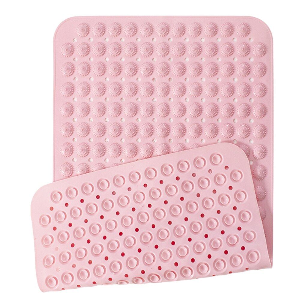 1Pcs Durable PVC Floor Mat Bathroom Foot Mat Skid Resistance Foot Mat Shower Floor Mat(White): Pink 1
