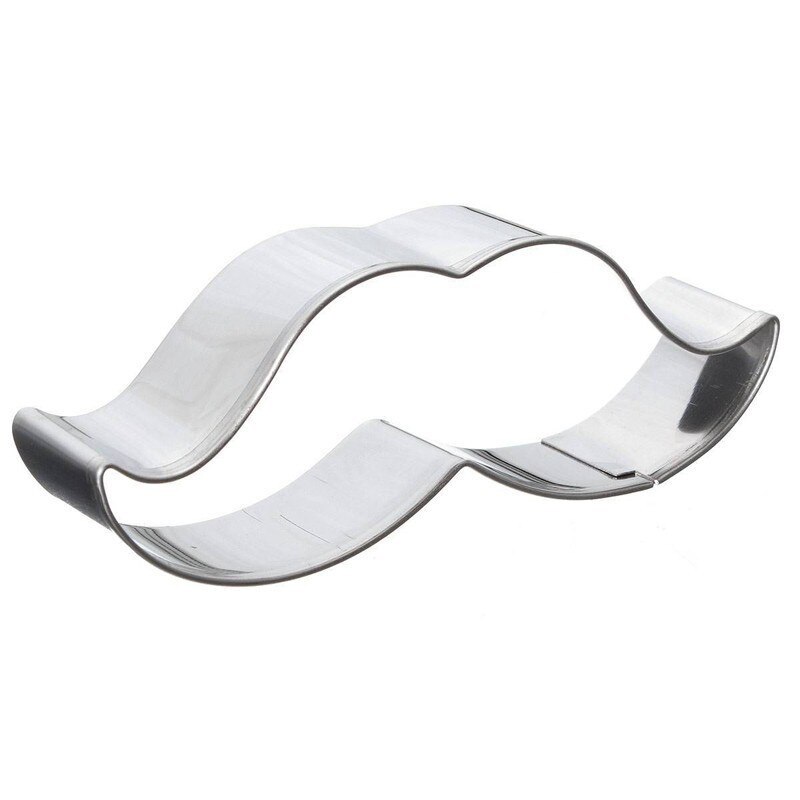 2PC Novelty Lovely Stainless Steel Cake Mould Beard Mustache shaped Cookie Cutt