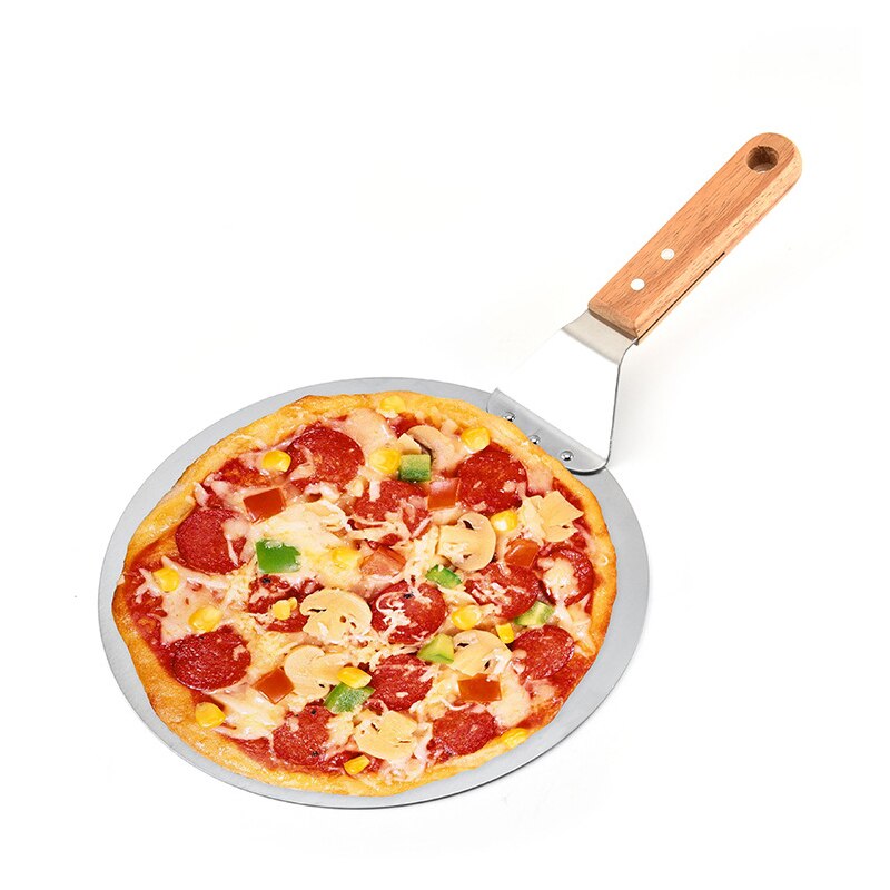 10 Inch Aluminum Pizza Shovel Peel Pastry Tools Accessories Pizza Paddle Spatula Cake Baking Cutter With Long Wooden Handle