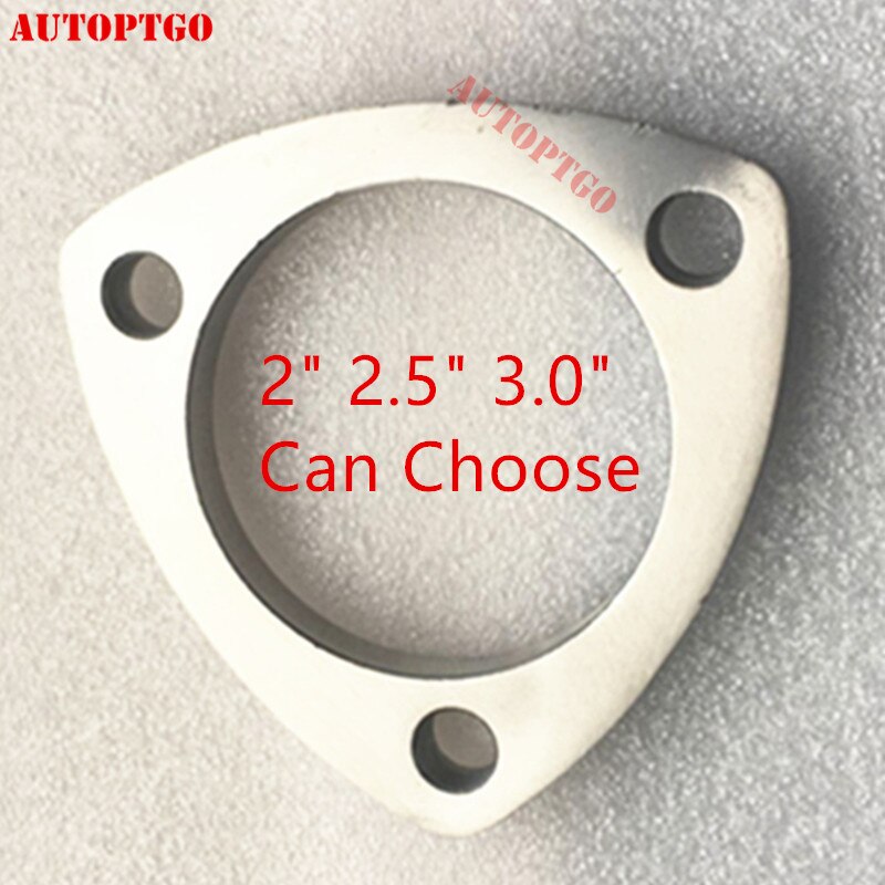 Rustfrit stål trekant 3 bolte 2 " 2.5 " 3 " lyddæmper udstødningsrør flange pakning header ned manifold samler bil flanger