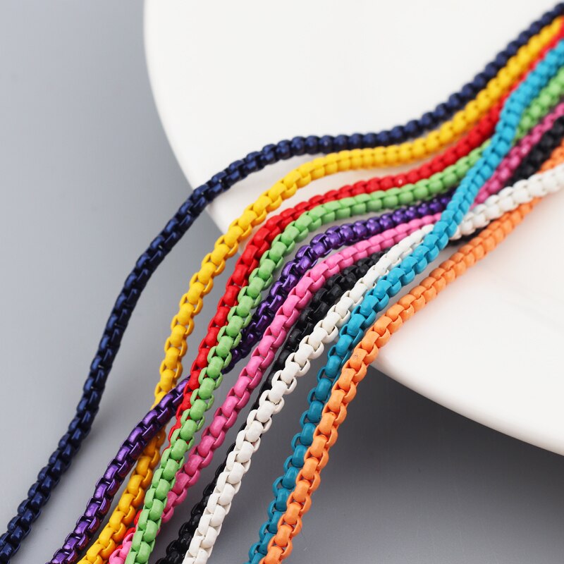 Verklaring Koper Emaille Boho Regenboog Kleur Box Ketting Choker Ketting Voor Vrouwen Meisje Collier Femme Zomer Bijoux