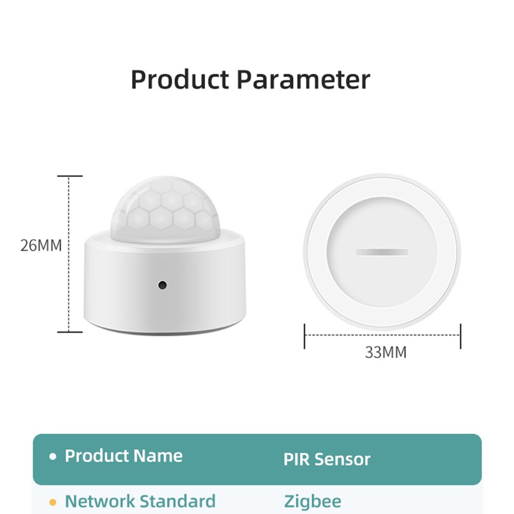 Tuya Zigbee Mini PIR Motion Detector With Lux Light Sensor Passive Infrared Security Burglar Alarm Works With Tuya Hub