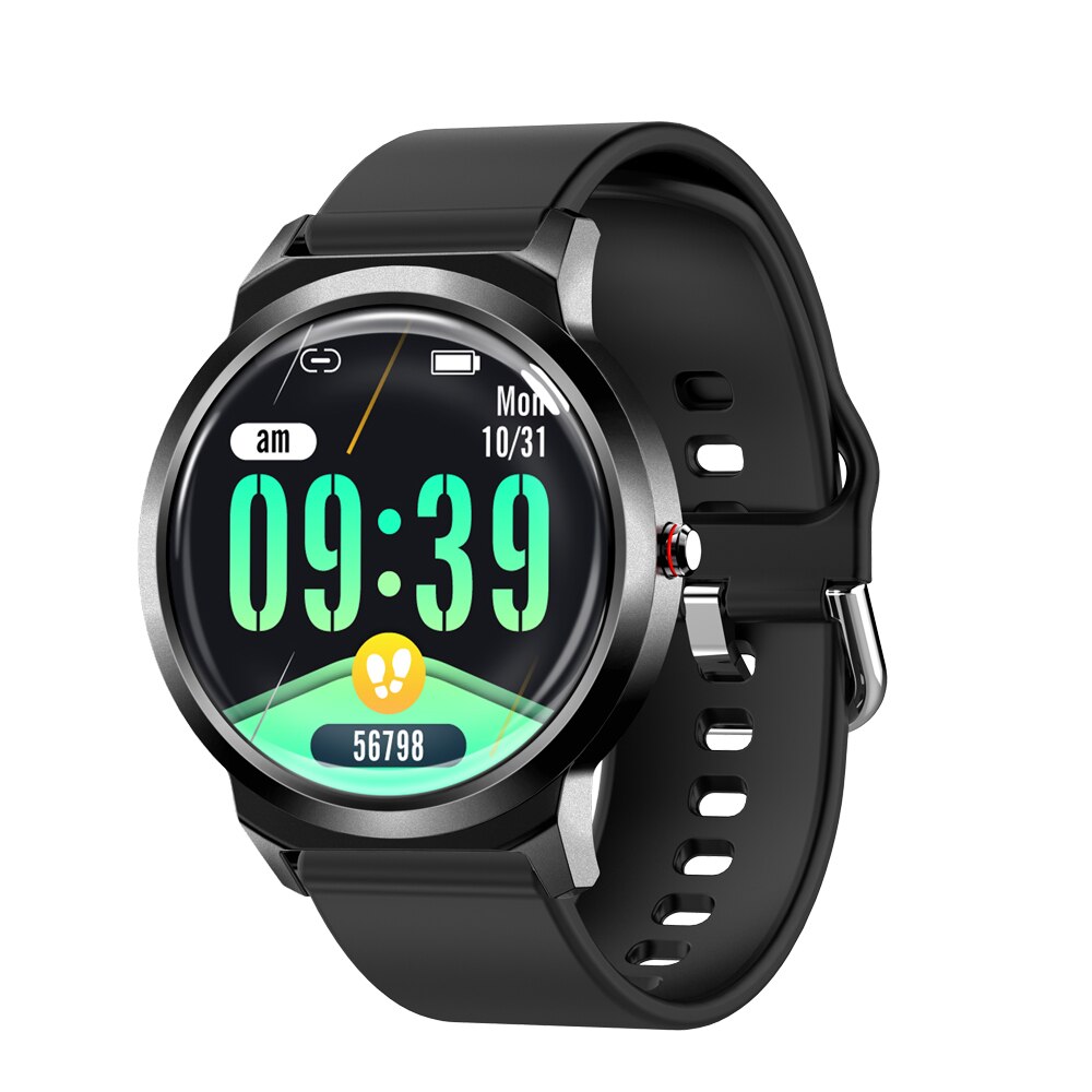 696 h6 pro smartwatch voor mannen en vrouwen met bloeddrukmeting en hartslagmeter, waterdicht en alarm, smartwatch voor android en apple-telefoonband: Zwarte silica