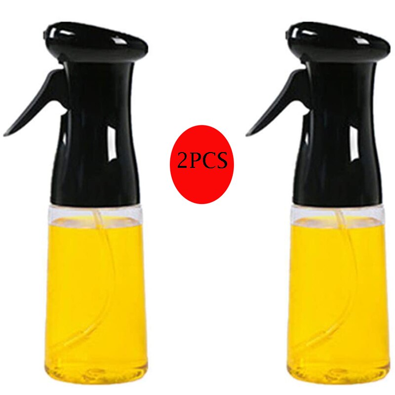 Oil Spray Bottle for Cooking BBQ Cooking Sprayer for Cooking Baking Roasting Grilling Barbecue Salad Frying Kitchen: Black-2PCS