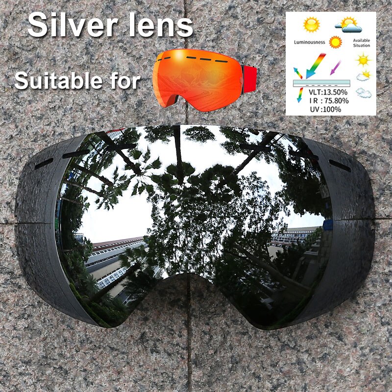 PHMAX-Lentes de repuesto para gafas de esquí normales, lentes de visión nocturna, amarillas, antivaho, Multicolor, solo aplicable a XJ-01