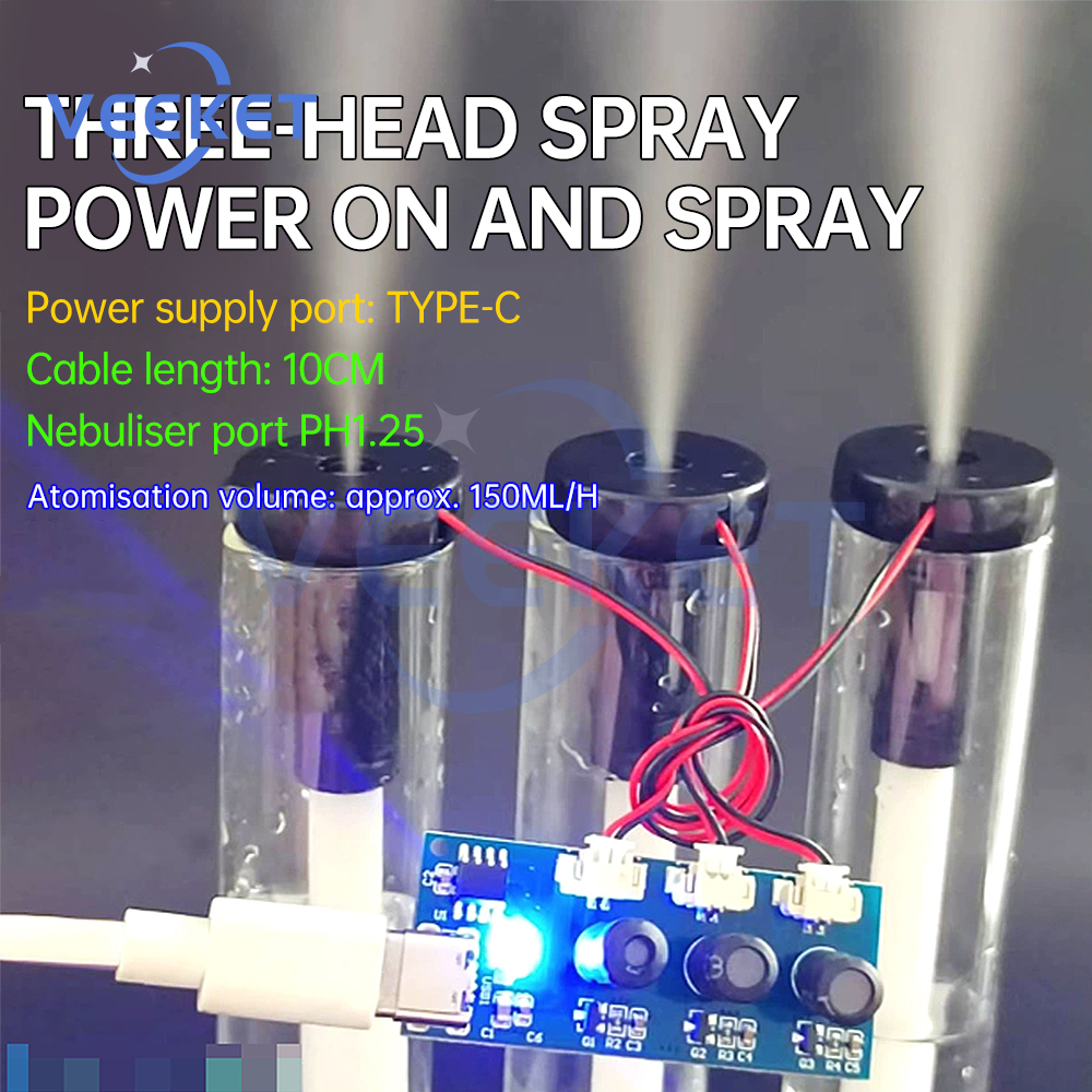 DC 5V Mini Humidifier Modulle Dual Spray Three Spray Ultrasonic Atomizer Humidifier Module Mist Maker and Driver Circuit Board