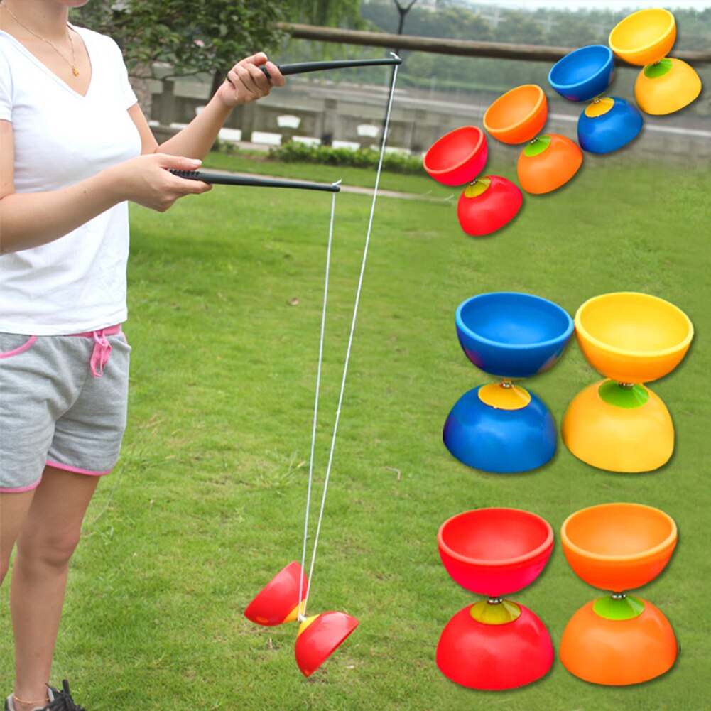 Grappig Chinese YOYO 3 Bearing Diabolo Set Metal Sticks Zak Speelgoed Voor Kinderen kinderen Volwassen Ouderen speelgoed