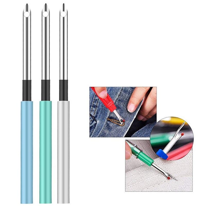 Embroidery Pen Stainless Steel Punch Needle Set Crochet Knitting Seam Ripper DIY Cross Stitch Sewing Tools