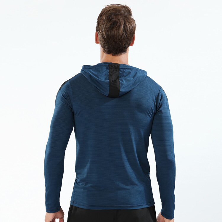 Männer Sport Pullover Mit Kapuze Lange Hülse T-shirt Dünne Schnell trocknend Atmungsaktiv Hohe Stretch Fitness Kleidung