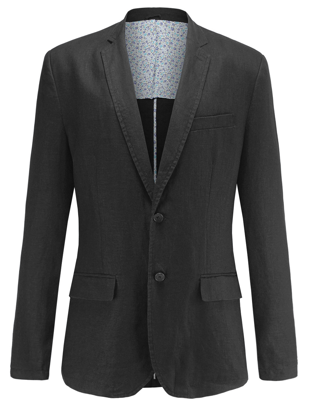 Casual vanlig vårdress herre lin blazer single breasted koreansk versjon turn krage pluss størrelse m-xxxl