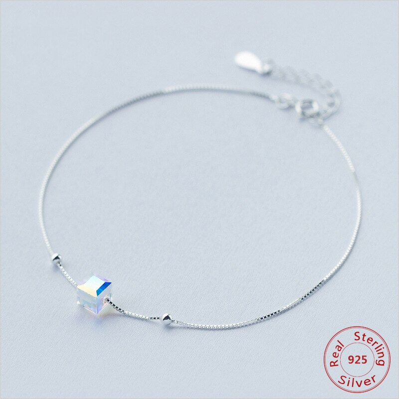 Aurora Juwel Romantische 925 Sterling Silber Einfache Kette Armbänder Fußkettchen Für Frauen Schmuck Mädchen Beste