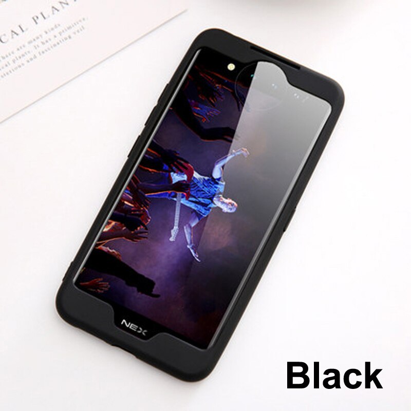 NEX2 natural silicone Case for Vivo NEX 2 Case 6.39'' Anti-shock Contrast Back Cover 2-Screen for VIVO Nex 2 Nex2 Cover: Black