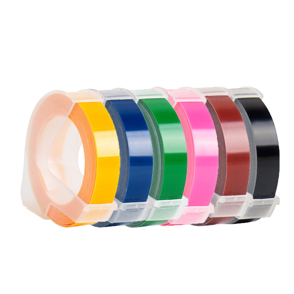 6 rollen Mehrfarbig PräGen Band 9MM Präge Etikett Band Nachfüllung Kompatibel für Motex E101 und DYMO 12965 Präge Etikett Hersteller: 6Rollen gemischt Farbe F