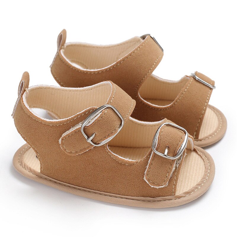 Baby Baby Schoenen Meisje Jongen Sandalen Pu Gesp Katoen Zachte Anti-Slip Zool Toevallige Peuter Crib Schoenen Kleine meisje Sandalen