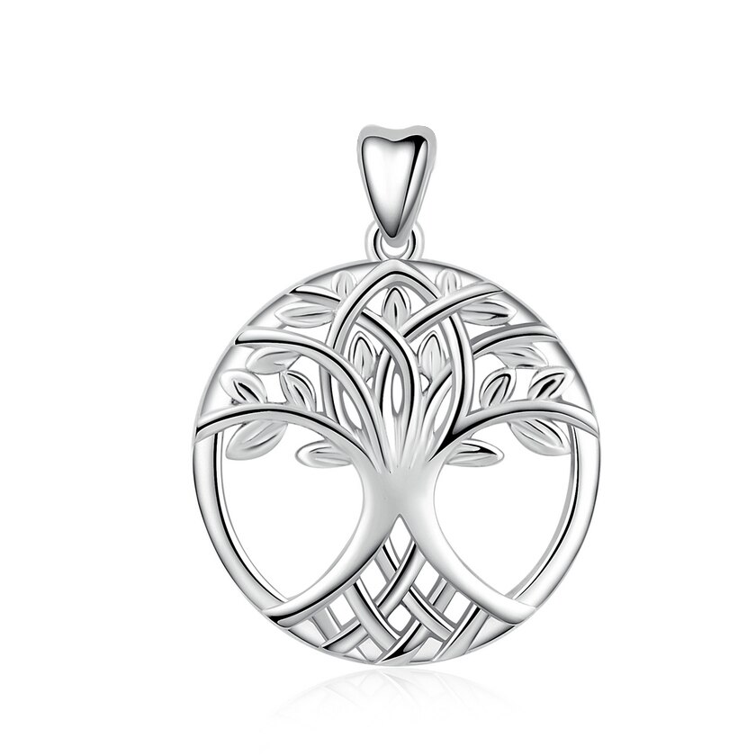 Eudora livets træ halskæde 925 sterling sølv keltisk knude træ vedhæng kvinder smykker finde godt til ven cyd 52: Hvid