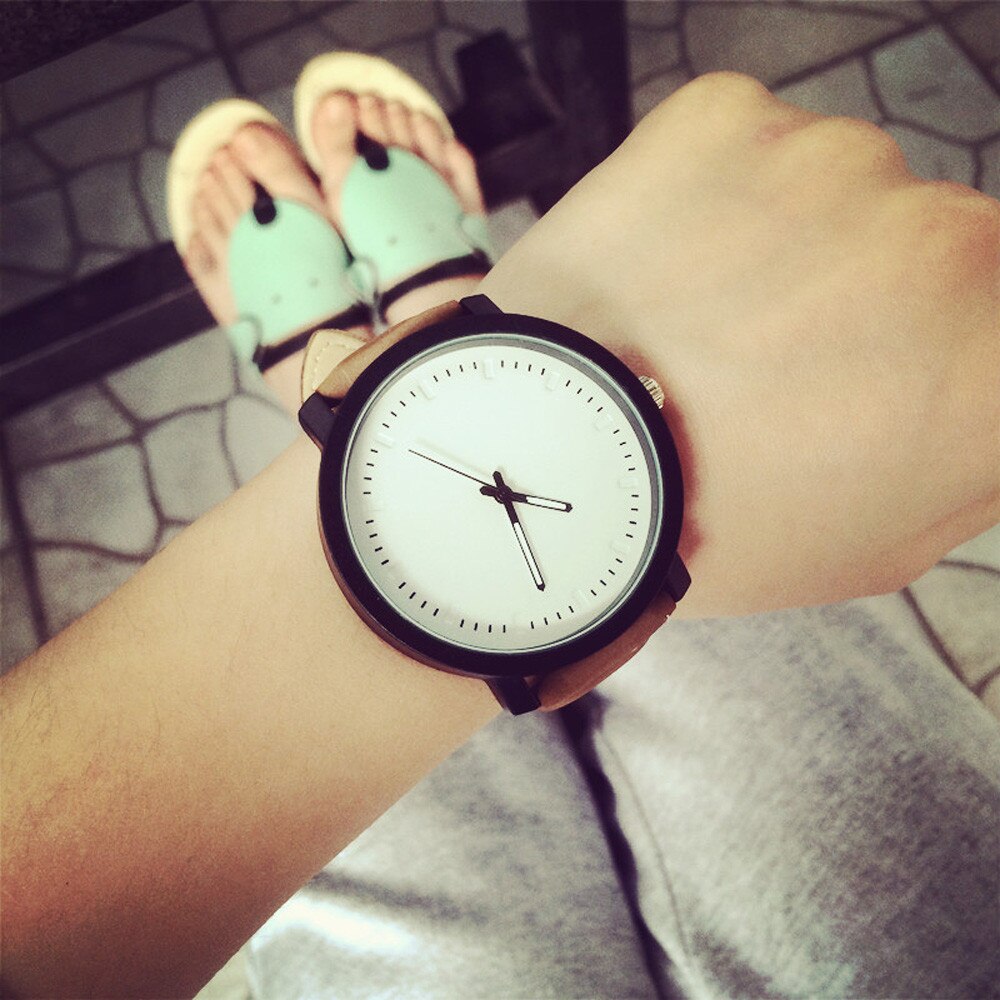Minimalistisk enkel snygg kvinnor män quartz klockor dam manlig casual armbandsur unisex timmar klocka  a40