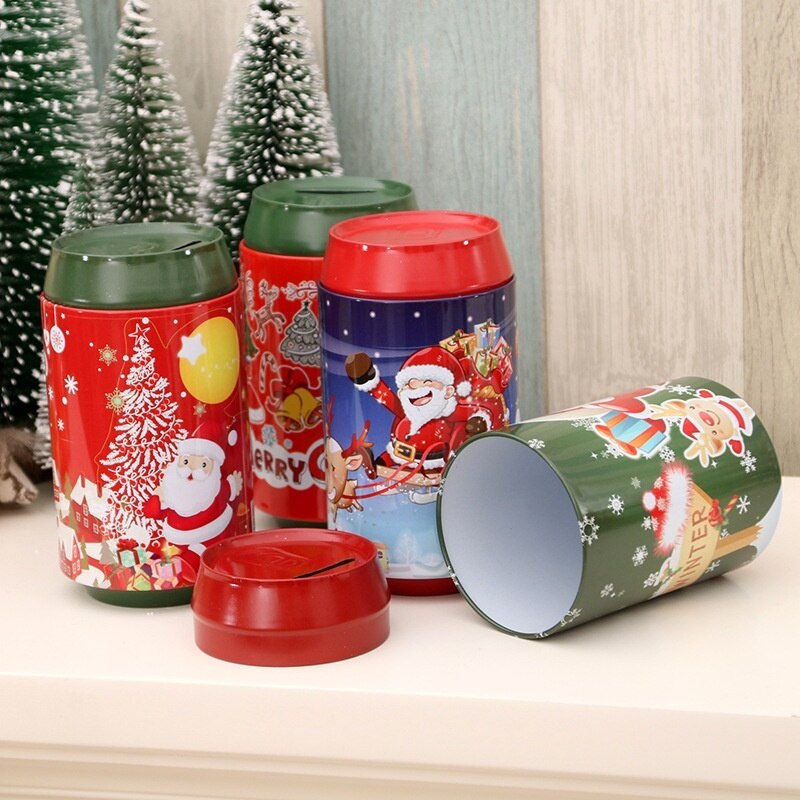 Jul sparegris opbevaringsboks legetøj xmas træ slik jar dekoration år hjem indretning børn