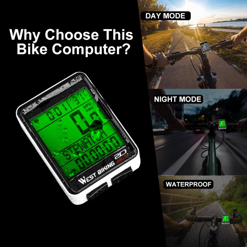 Bicycle Computer Mountain Road Bike Wireless Code Meter Stopwatch Large Screen Multi-function Interface Waterproof Speedometer