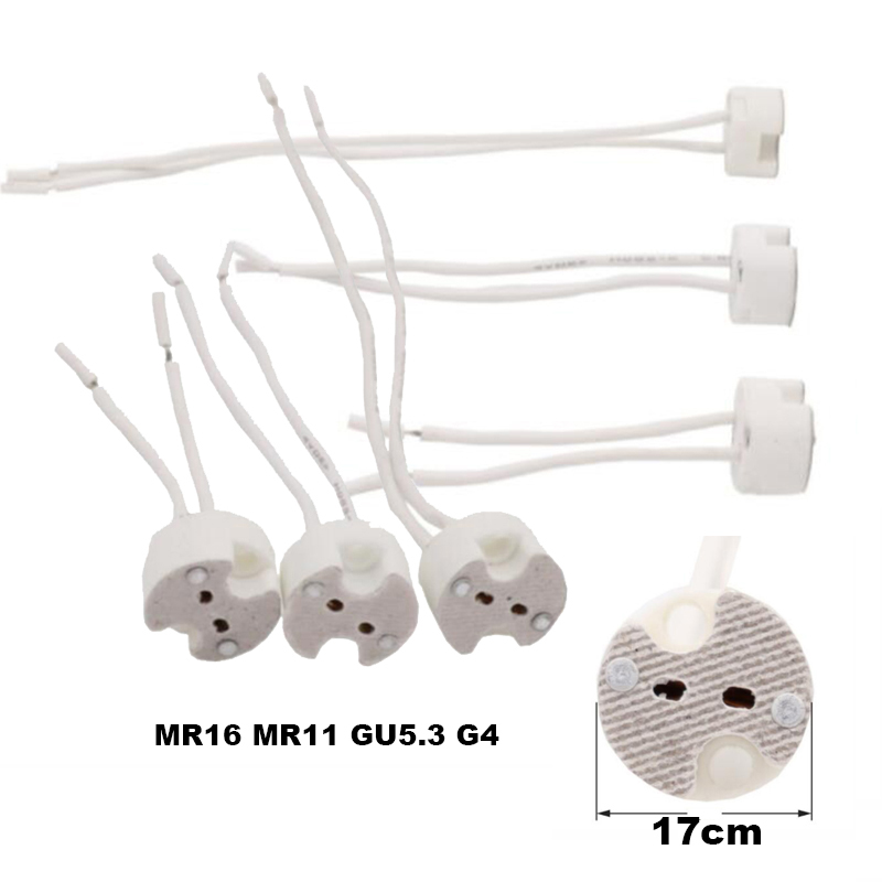 Mr16 mr11 gu5.3 g4 halogen led-pærer holder sokkel keramisk adapter ledningskontakt