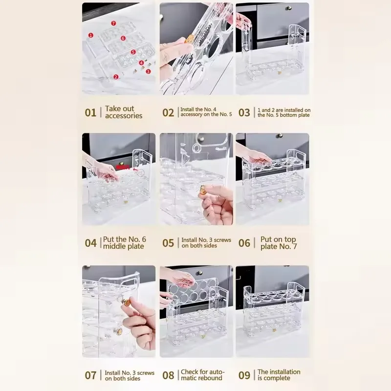 30-roosters eierkoelkast opbergdoos omkeerbaar karton thuis keuken dienblad meerlaags rek organisator timing houder containerbak