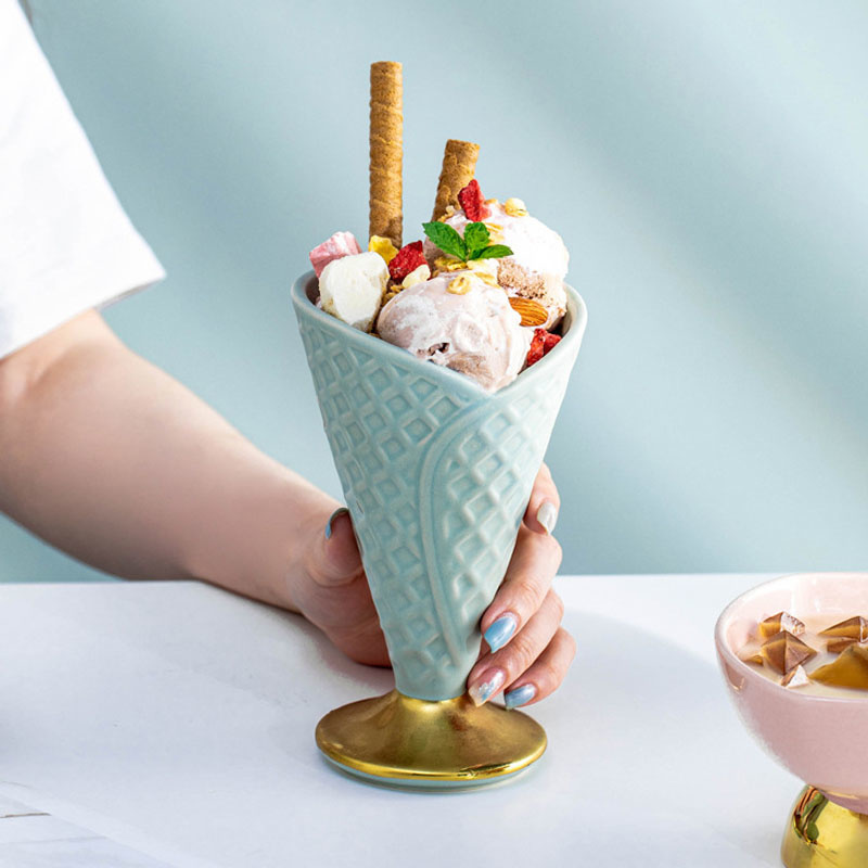 Keramische Ijs Cup Tall Kom Dessert Restaurant Ijs Cup Siroop Kom Huishoudelijke Yoghurt Kom Kerstcadeaus