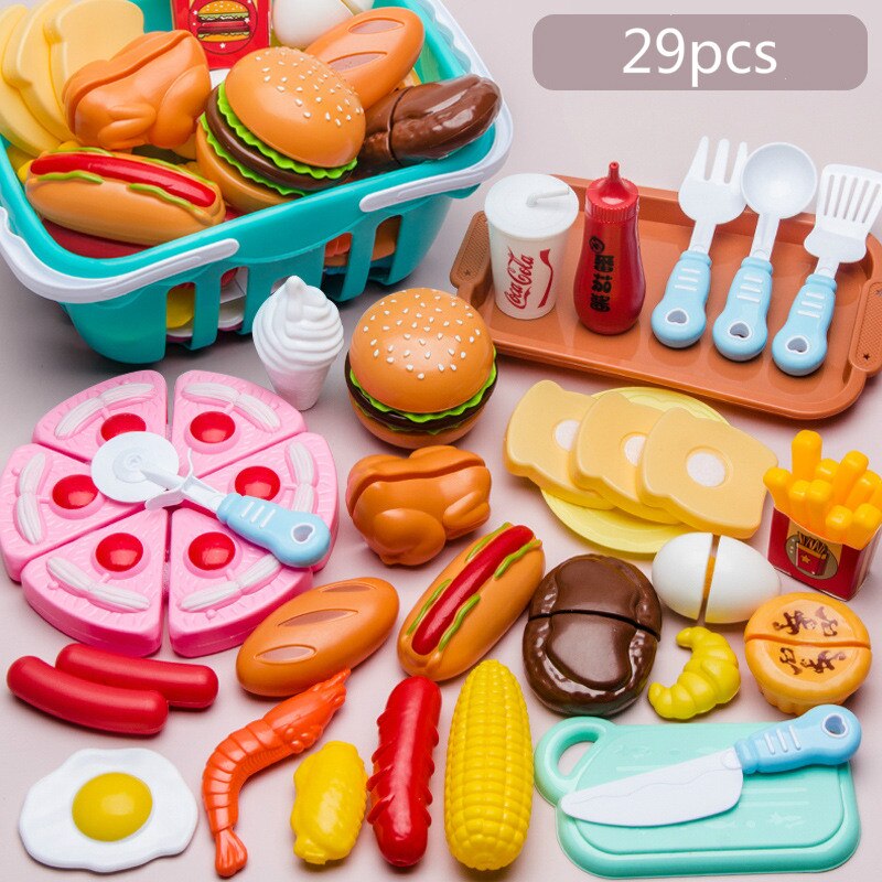 Cucina per bambini Piroscafo a vapore Panino Fornello A Induzione Set Cibo Simulazione della Casa del Gioco Di Puzzle Cucina Giocattolo per le Ragazze Regali: 29pcs