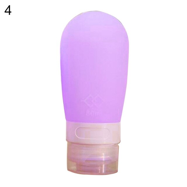 38/60/80ml Portable Spherical Silicone Refillable Mini Traveler Packing Bottle Press Bottle For Lotion Shampoo Dispenser: Purple / 60ml