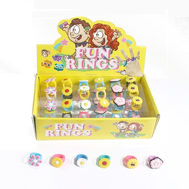 6 Stijlen/Set Leuke Cartoon Kinderen Rubber Ring Voor Jongens Meisjes Party Favor