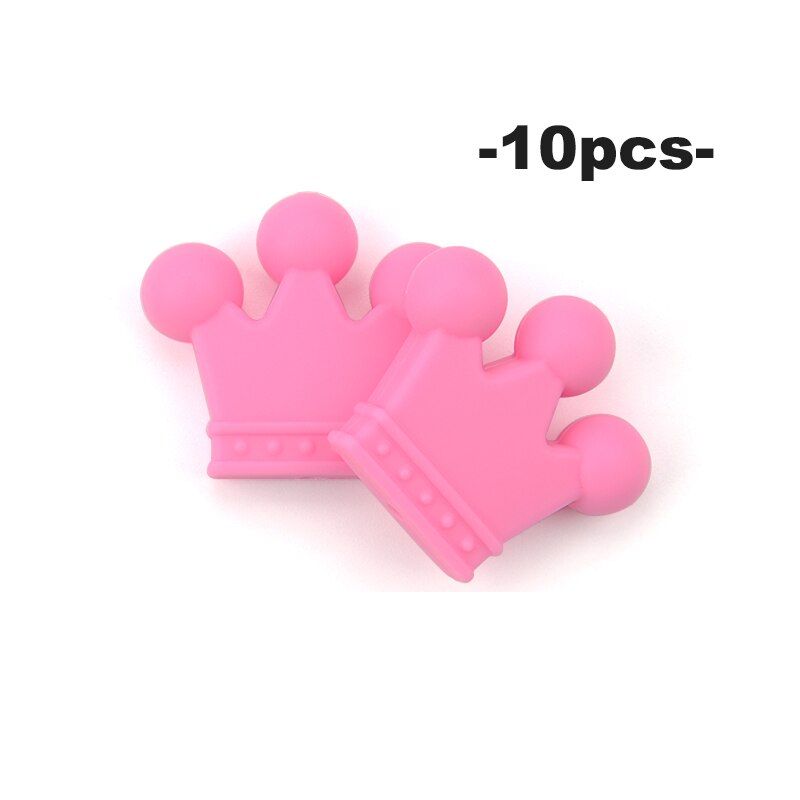 LOFCA – perles couronne en Silicone, 10 pièces, sans BPA, de alimentaire, utilisées dans la fabrication de colliers, Bracelets, accessoires de bijoux: Bleu